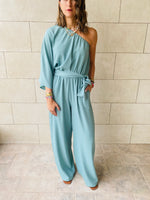 Mint One Shoulder Jumpsuit