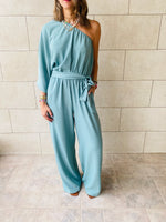 Mint One Shoulder Jumpsuit