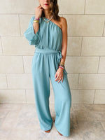 Mint One Shoulder Jumpsuit