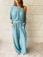 Mint One Shoulder Jumpsuit