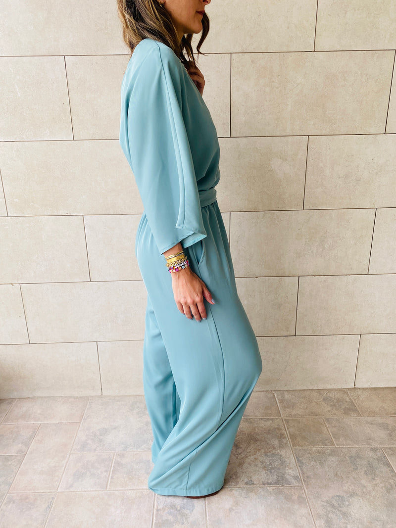 Mint One Shoulder Jumpsuit