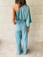 Mint One Shoulder Jumpsuit
