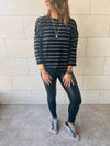 The Black Striped Knit Pullover