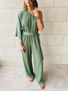 Olive One Shoulder Jumpsuit