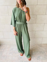 Olive One Shoulder Jumpsuit