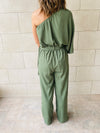 Olive One Shoulder Jumpsuit