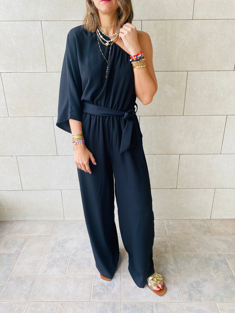 Black One Shoulder Jumpsuit
