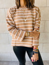 The Beige Striped Knit Pullover