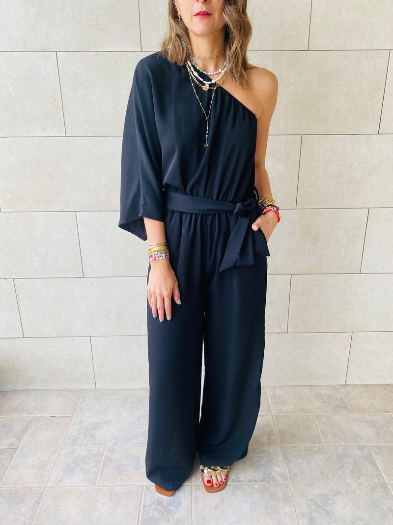 Black One Shoulder Jumpsuit