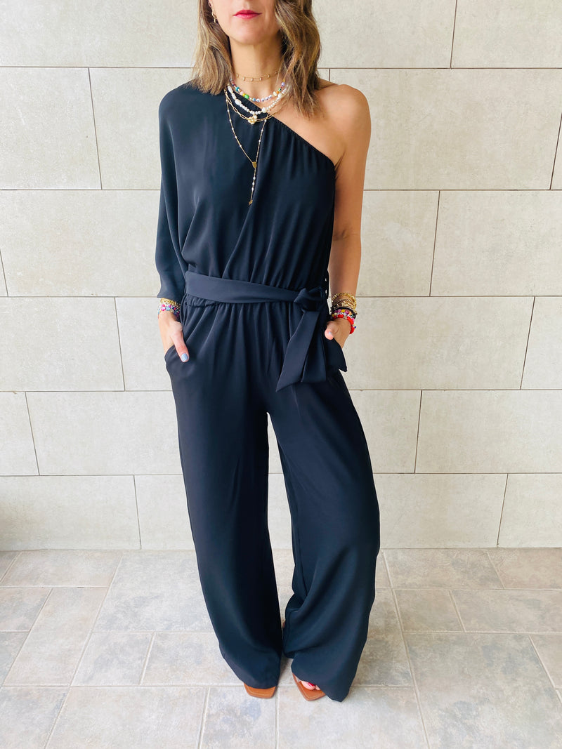 Black One Shoulder Jumpsuit