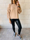 The Beige Striped Knit Pullover