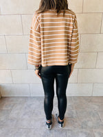 The Beige Striped Knit Pullover
