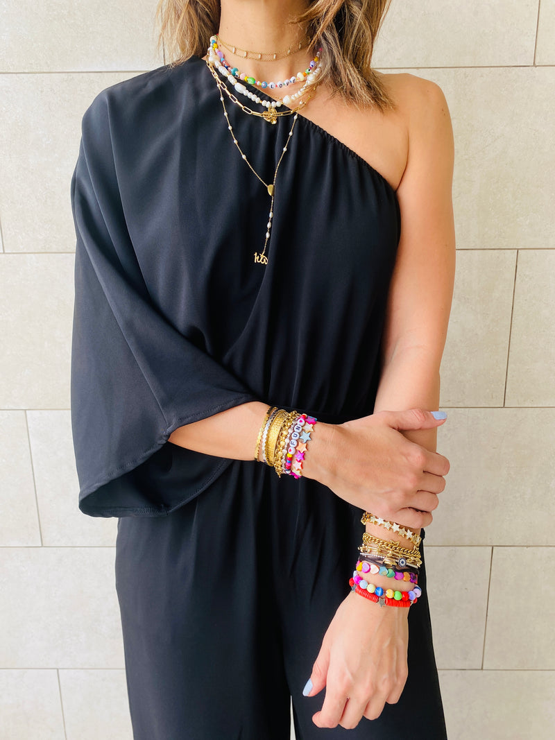 Black One Shoulder Jumpsuit