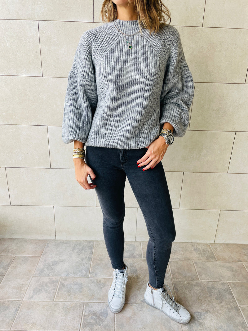 Grey Blossom Pullover