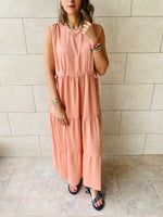 Peach Satin Feel Summer Dress