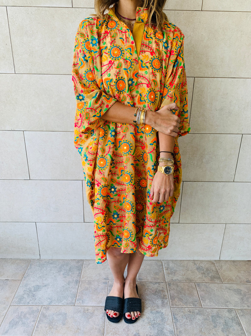 The Beige Limited Edition Embroidered Kaftan