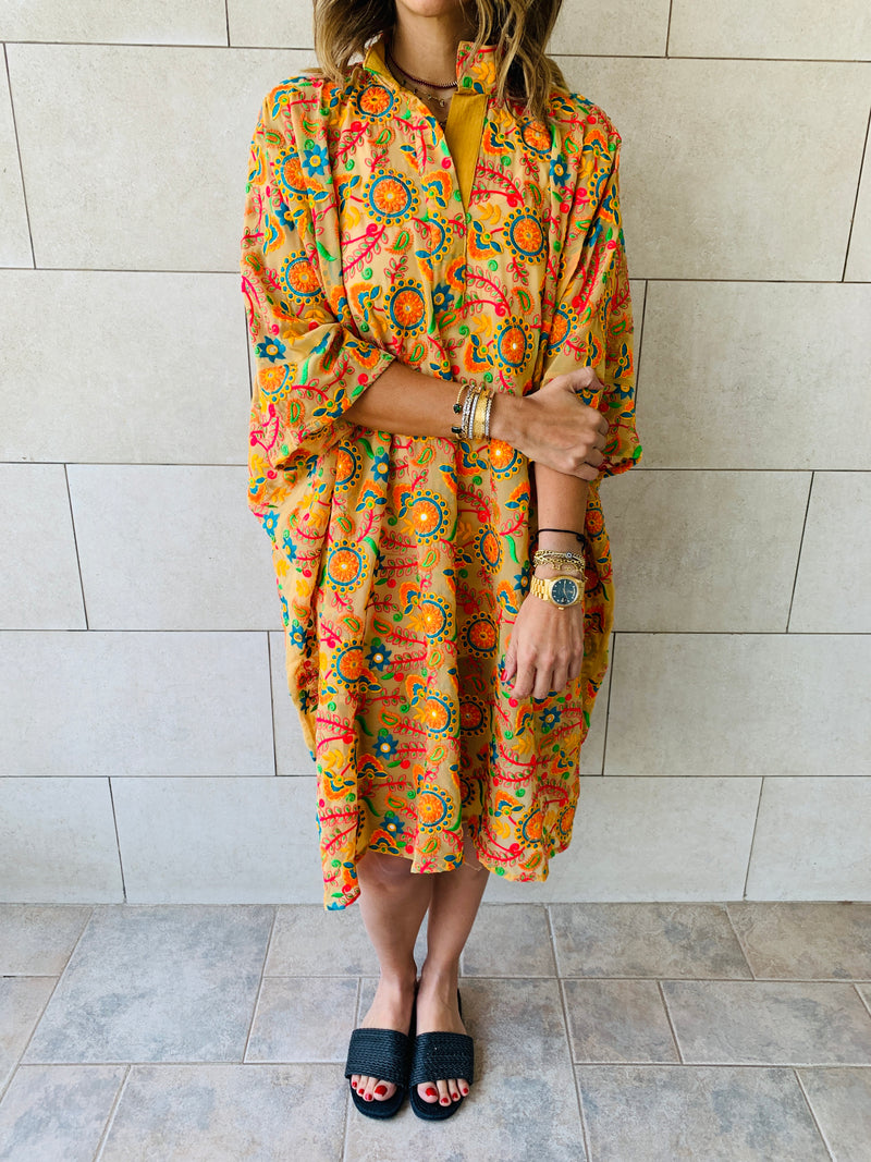 The Beige Limited Edition Embroidered Kaftan