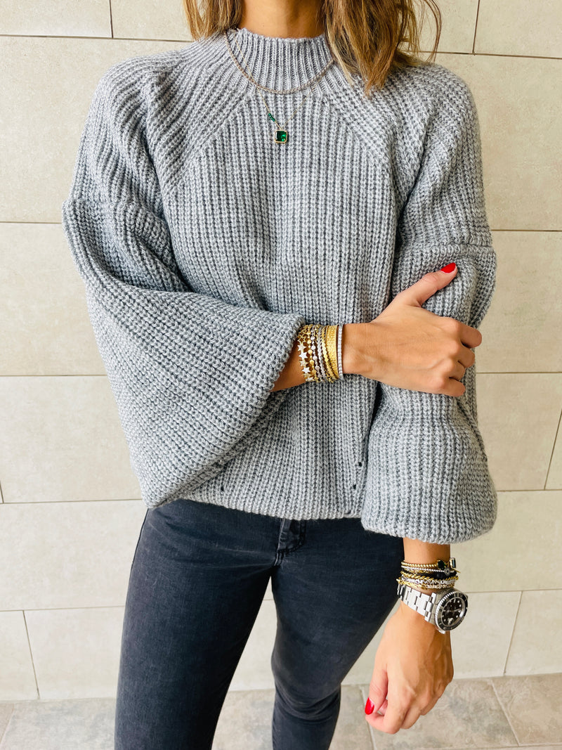 Grey Blossom Pullover
