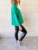 The Green Striped Knit Pullover