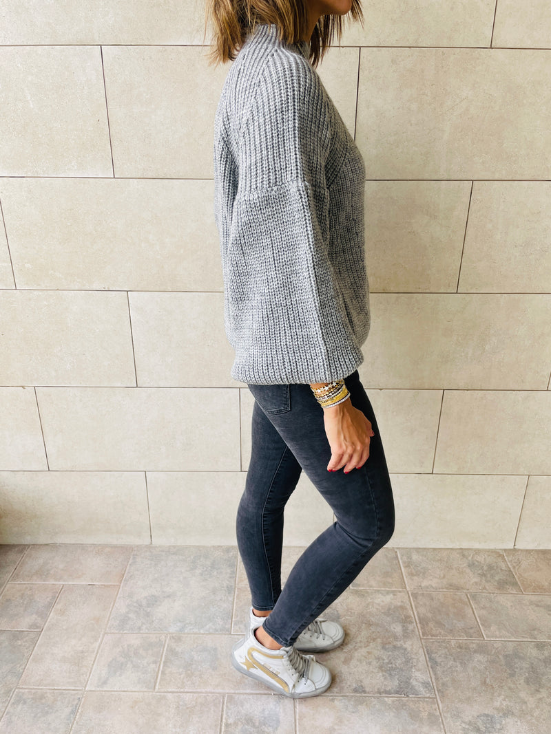 Grey Blossom Pullover