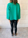 The Green Striped Knit Pullover
