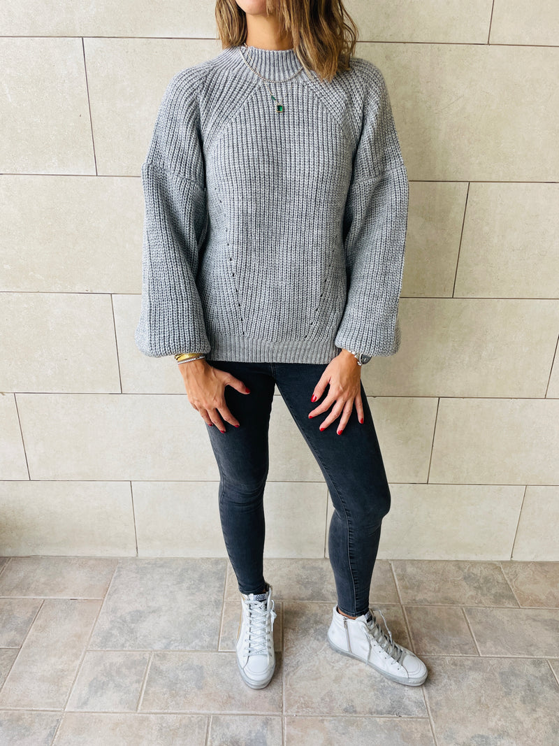 Grey Blossom Pullover