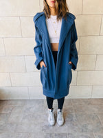 The Blue Milted Hoodie Coat