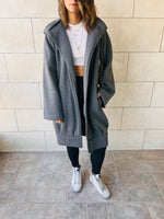 The Grey Milted Hoodie Coat