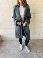 The Grey Milted Hoodie Coat