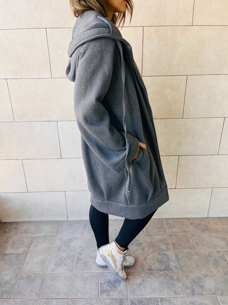 The Grey Milted Hoodie Coat