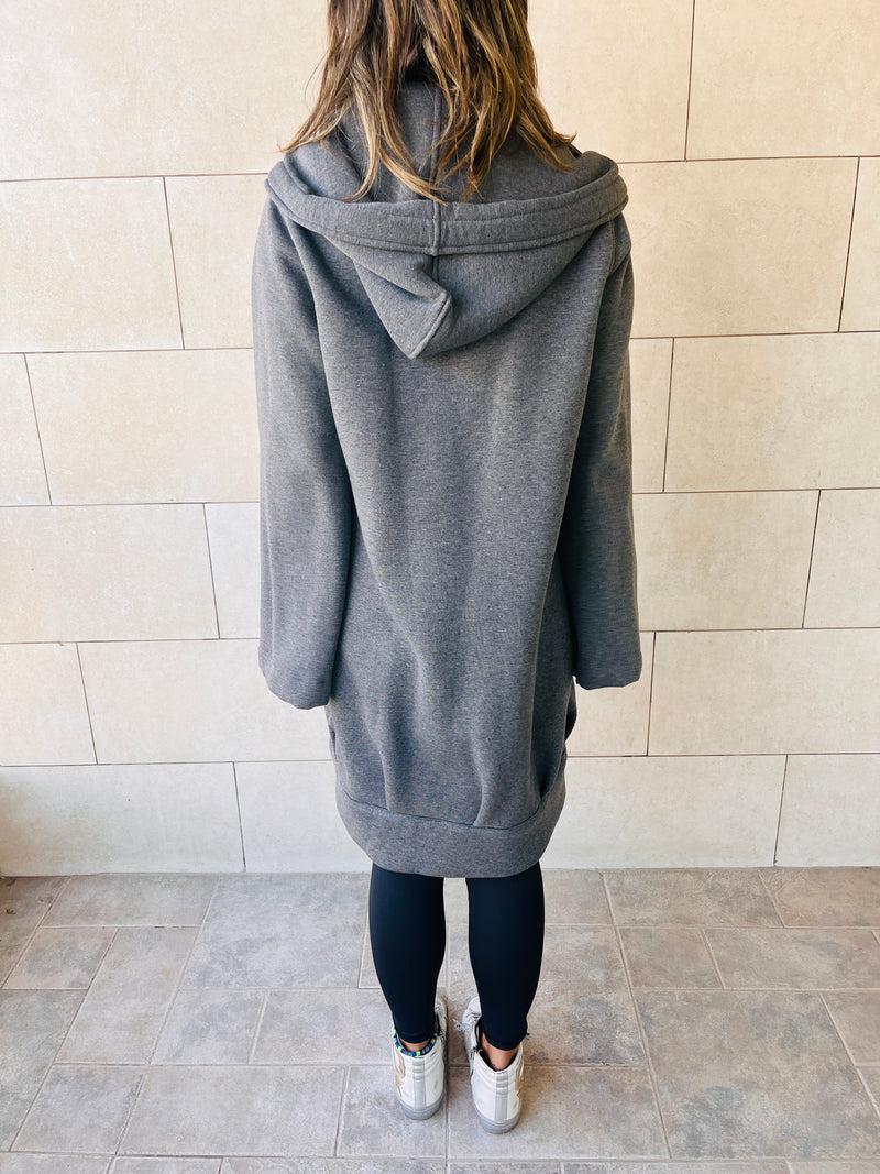 The Grey Milted Hoodie Coat