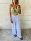 Green Striped Crochet Top
