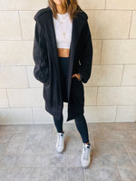 The Black Milted Hoodie Coat