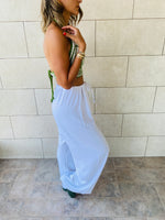 Green Striped Crochet Top