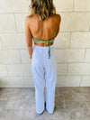 Green Striped Crochet Top