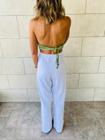 Green Striped Crochet Top