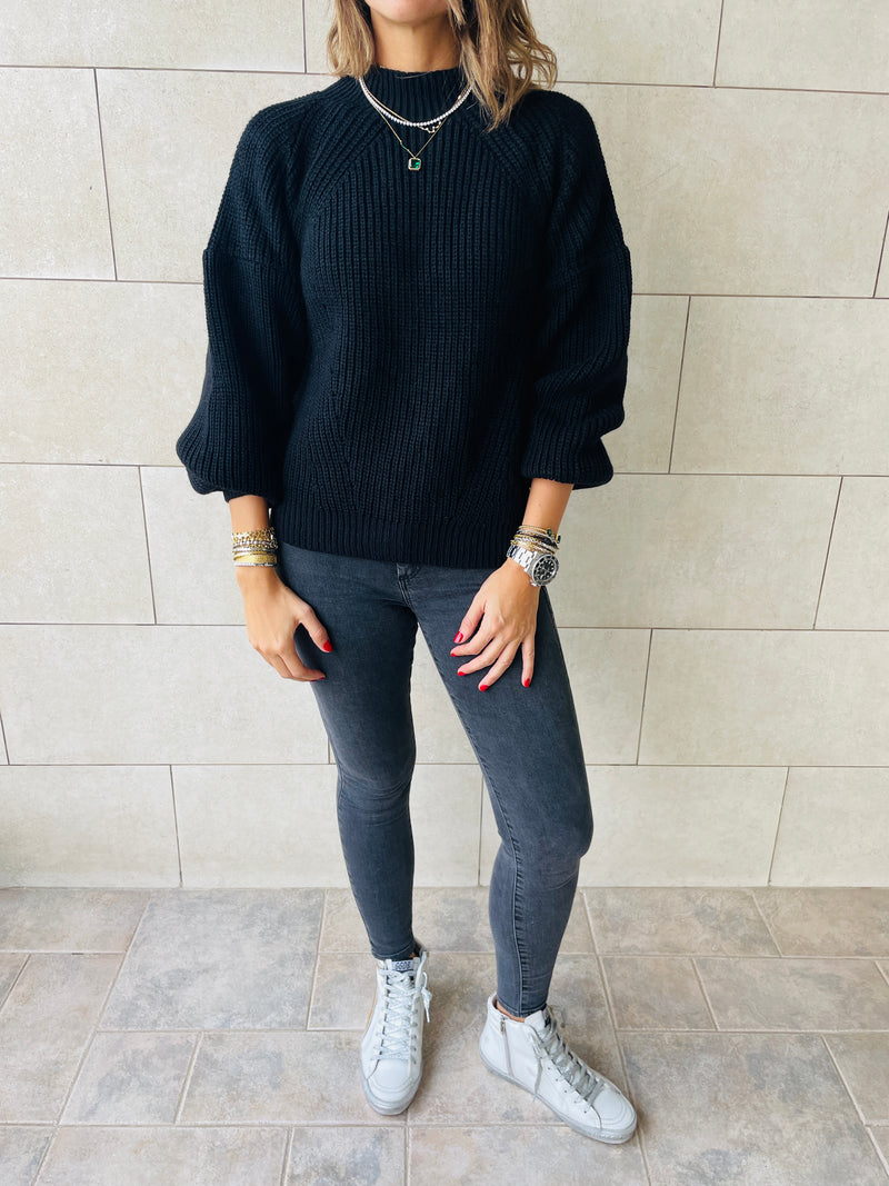 Black Blossom Pullover