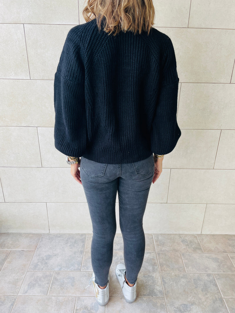 Black Blossom Pullover