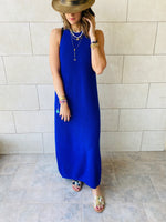 Blue Heavy Knit Sleeveless Dress