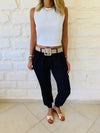 Black Belted City Pants