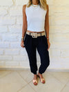 Black Belted City Pants