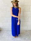 Blue Heavy Knit Sleeveless Dress