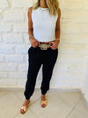Black Belted City Pants