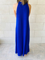 Blue Heavy Knit Sleeveless Dress
