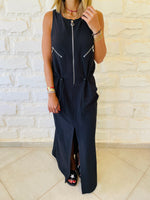 Sleeveless Zip Up Dress