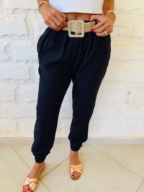 Black Belted City Pants