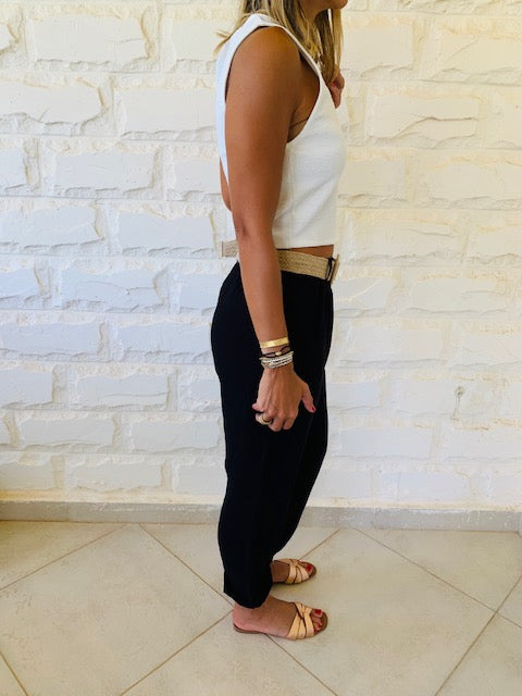 Black Belted City Pants