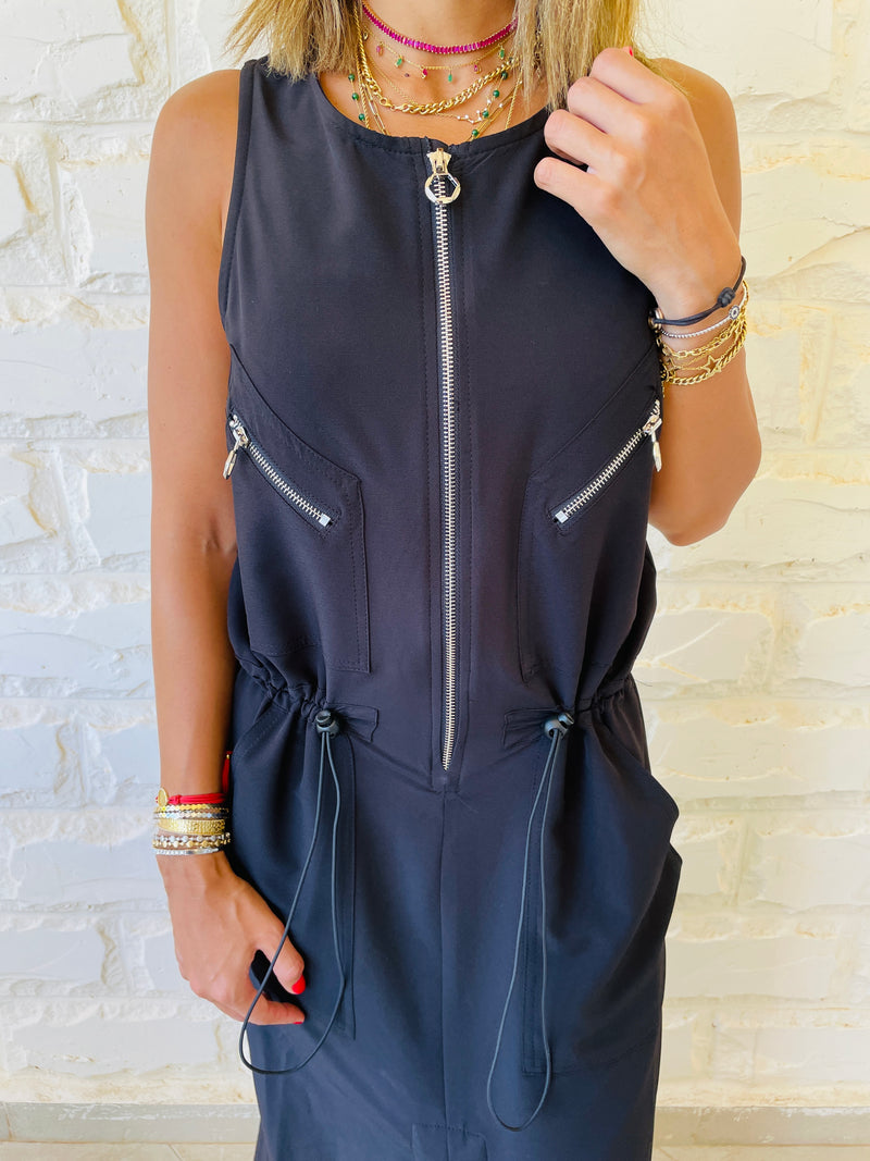 Sleeveless Zip Up Dress