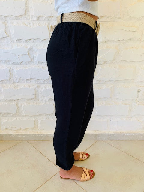 Black Belted City Pants