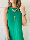 Green Heavy Knit Sleeveless Dress